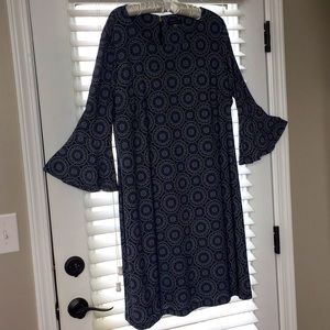 New Tommy Hilfiger navy dress with bell sleeves